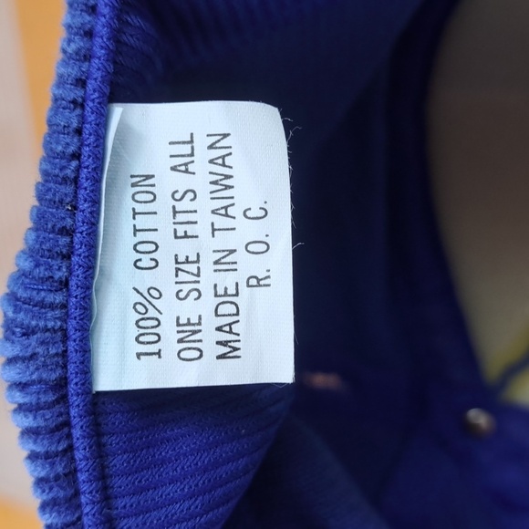 Vintage Zep stitched logo royal blue corduroy foam front panel snapback hat cap - Picture 8 of 8